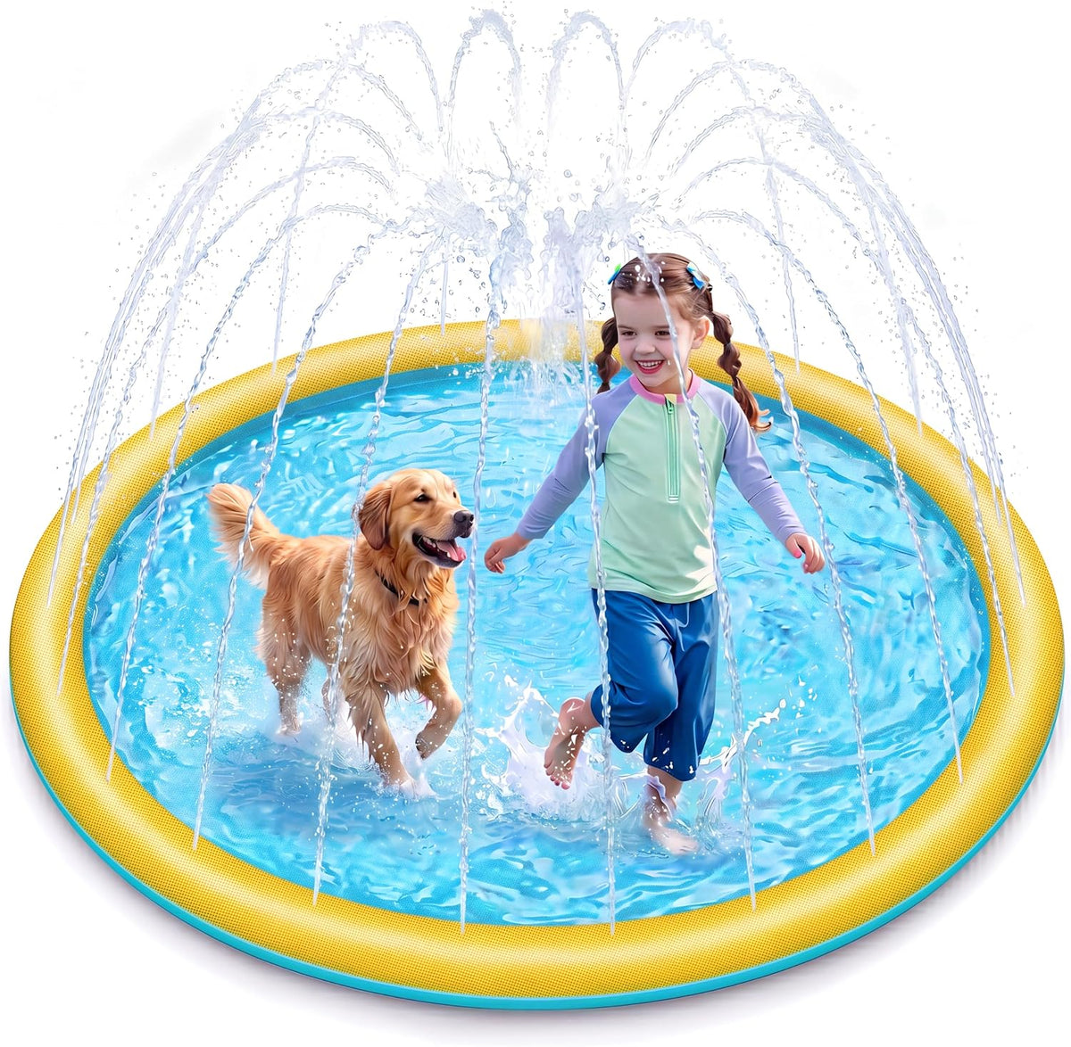 SLOOSH 60" Non-Slip Splash Pad Sprinkler - Orange&blue / 60in