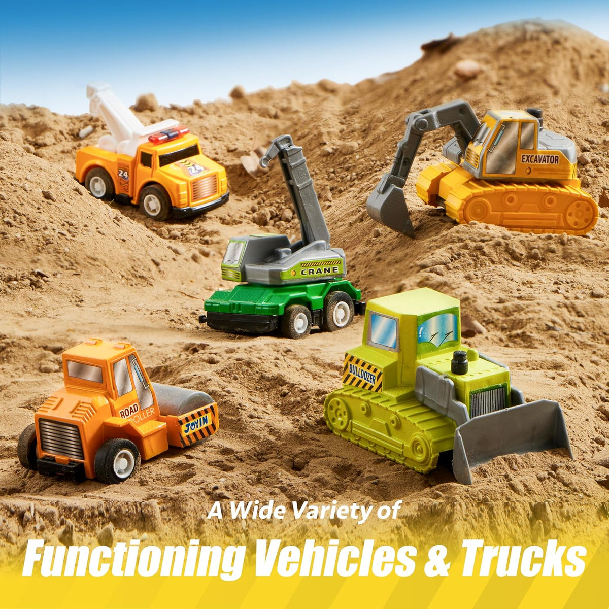 JOYIN 18 Pcs Pull Back City Cars and Trucks Toy Vehicles Set - Classic Cars Set - image 4