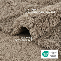 Bedsure Waterproof Dog Blankets for Large Dogs, Fluffy Faux Fur - Light Brown / XXL(60x80") - image 2