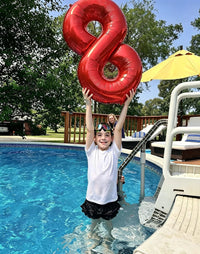 Number Balloons Blue 7 Balloon Numbers 40 inch for 7th Birthday - Red / Number 1 - image 4