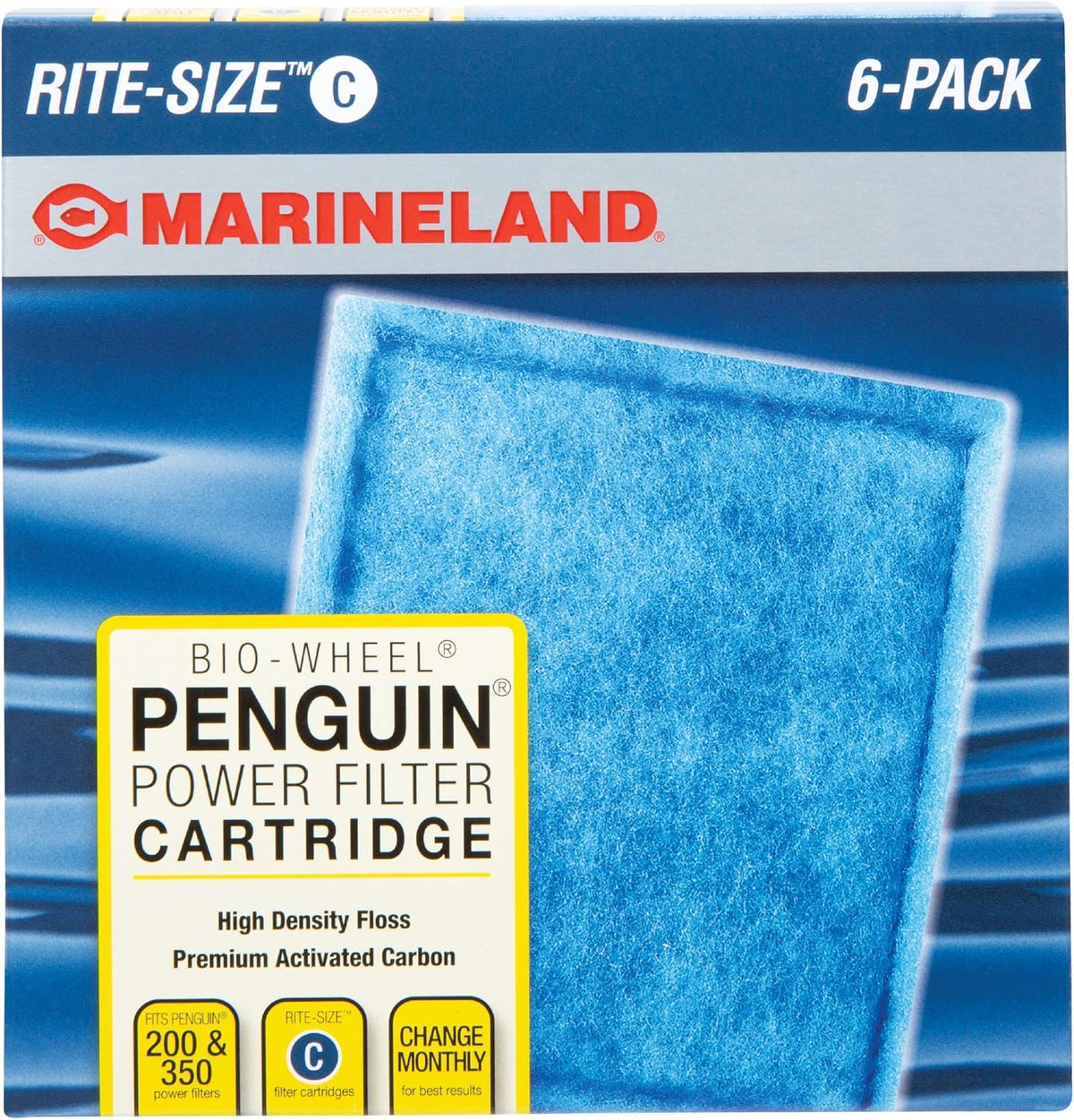 Marineland Bio-Wheel Penguin Rite-Size C Aquarium Filter Cartridge - Size C / 6-Count