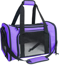 Soft Sided Carrier for Small Medium Cats Dogs - 20.0"L x 13.0"W x 13.0"H / Purple