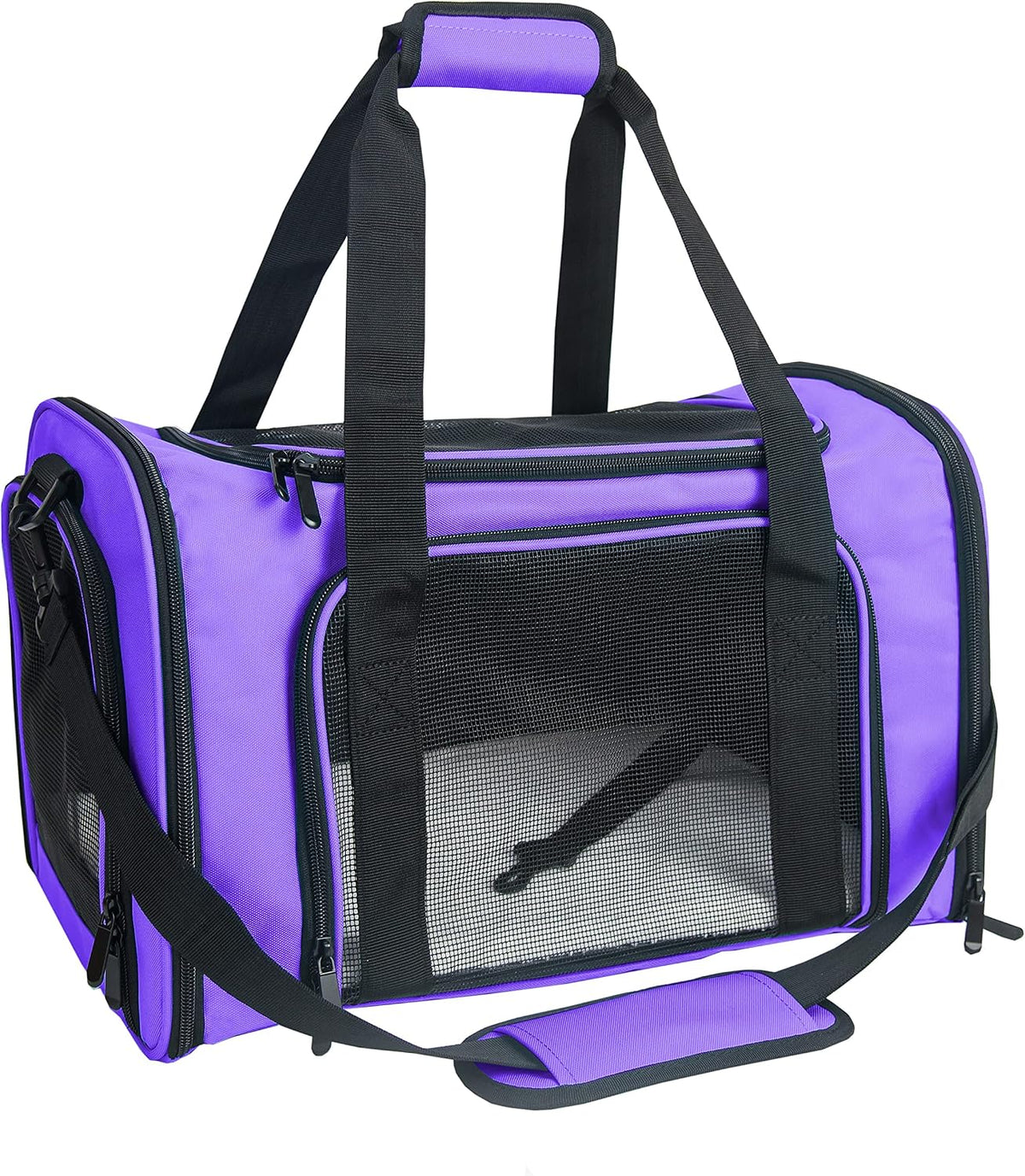 Soft Sided Carrier for Small Medium Cats Dogs - 20.0"L x 13.0"W x 13.0"H / Purple