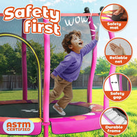 Happin 55’’ Trampoline for kids Safety Enclosure - Pink / Classic - image 2