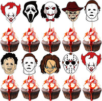 Rsstarxi 24 Have a Killer Birthday glitter horror cupcake toppers