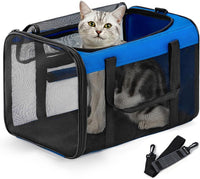 Conlun Cat Carrier Bag, Soft-Sided Pet Carriers for Dogs, M - 17.0"L x 11.0"W x 11.0"H / Blue