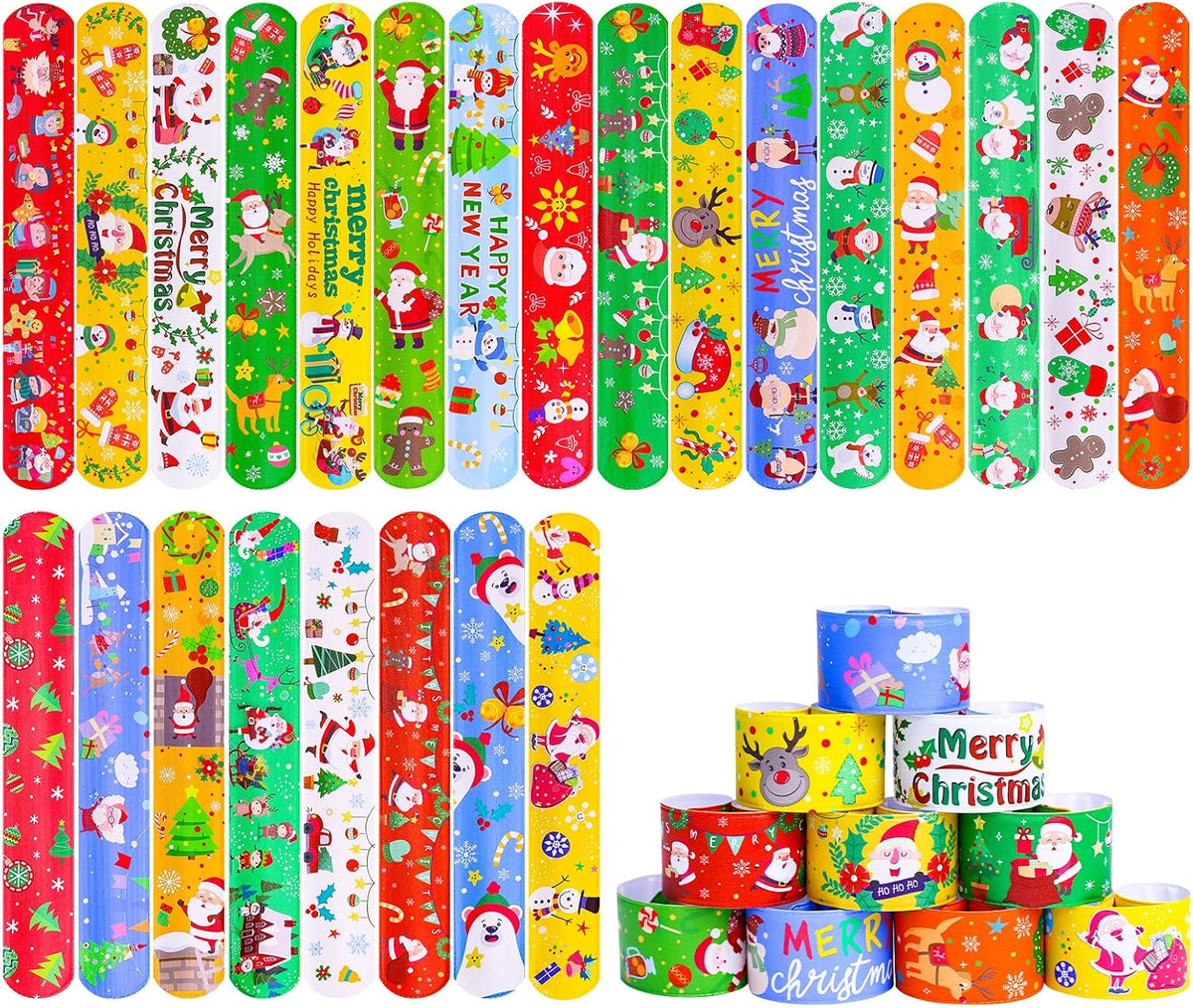 MGparty 72PCS Halloween Slap Bracelets 24 Halloween Theme Designs - Christmas