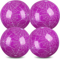 Hollowfly 12 Pack Checkered Flag Beach Balls Kids 7.87" - 11.8" / Purple Spider Web / 4