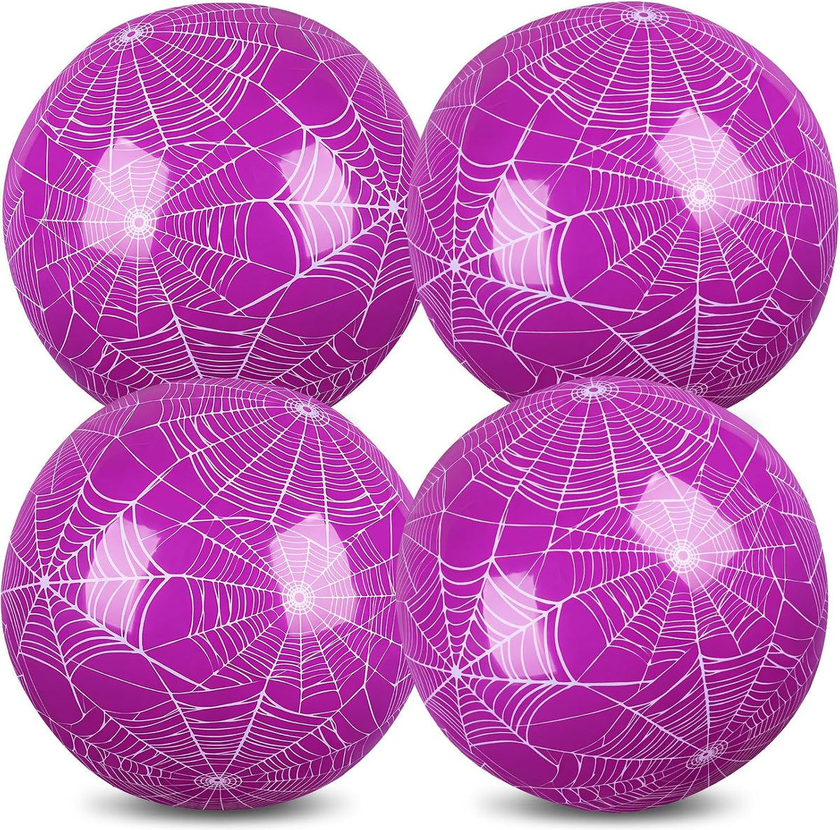 Hollowfly 12 Pack Checkered Flag Beach Balls Kids 7.87" - 11.8" / Purple Spider Web / 4