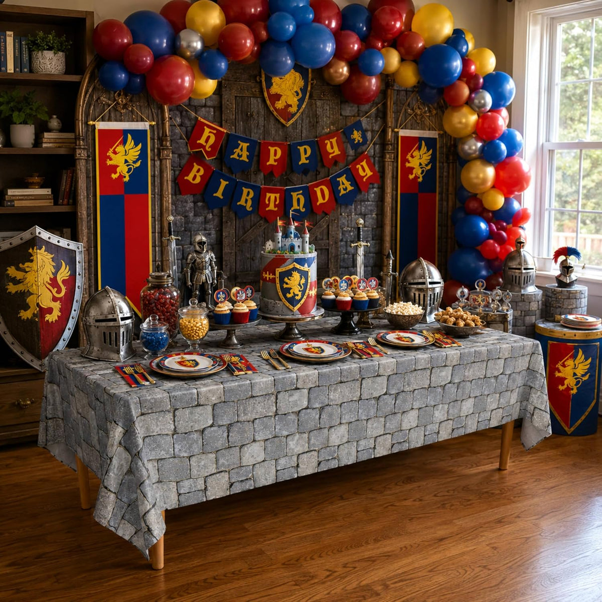 Stone Wall Table Covers, 54"x108" XL, Medieval Party Decorations - Stone Wall (Pack of 3) - image 4