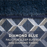 Furhaven Memory Foam Dog Bed for Medium/Small Dogs w/ Removable Bolsters & Washable Cover, For Dogs Up to 35 lbs - Plush & Woven Decor Comfy Couch Sofa - Diamond Blue, Medium