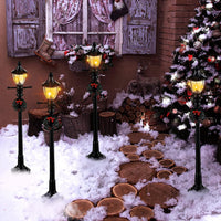 Mudder 12 Pcs Christmas Miniature Village Lamp Post Light - Adorable / 8 - image 4