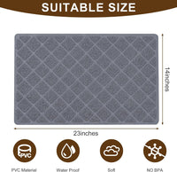 Cat Litter Box Mat, Trapping Mat Premium Durable PVC Pad - Grey / 23*14 - image 2
