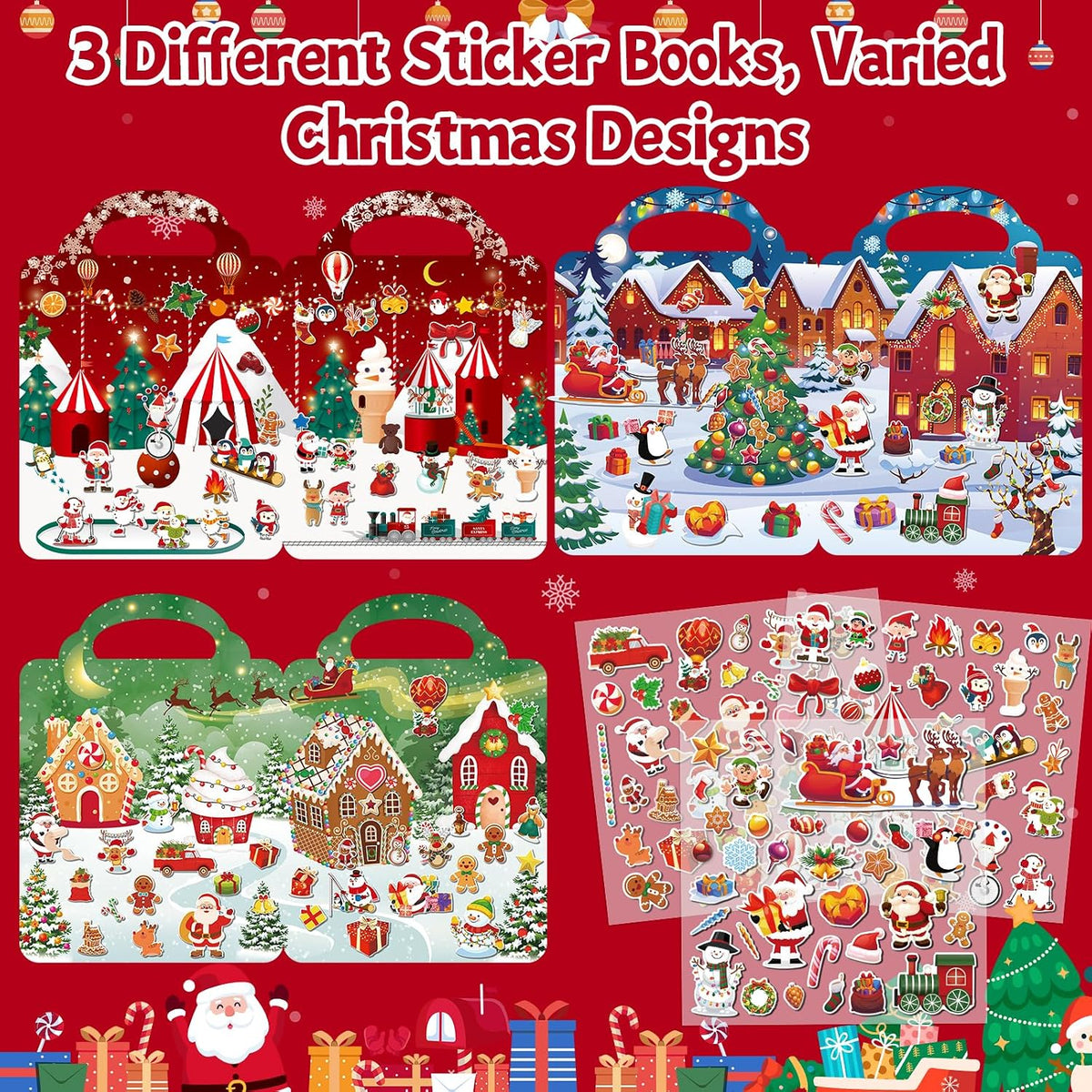 Elfew 3 pack Halloween reusable sticker books for toddlers with puffy stickers - view 14