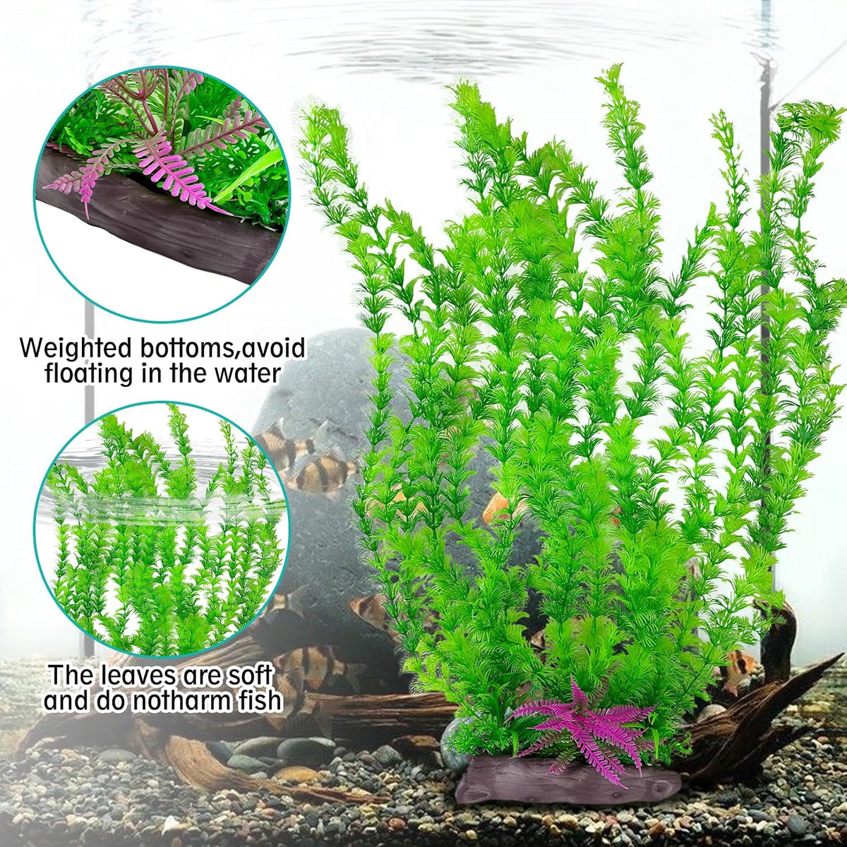 Aquarium Plastic Plants Extra Large Aquarium Plant 20.4-inch Tall - A*2 Pcs / 20.4 in - image 3
