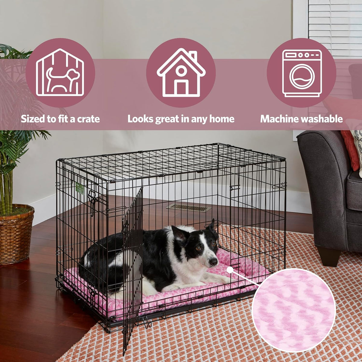 MidWest Homes for Pets QuietTime XXS Dog Bed - Pink / 30 Inch - image 4
