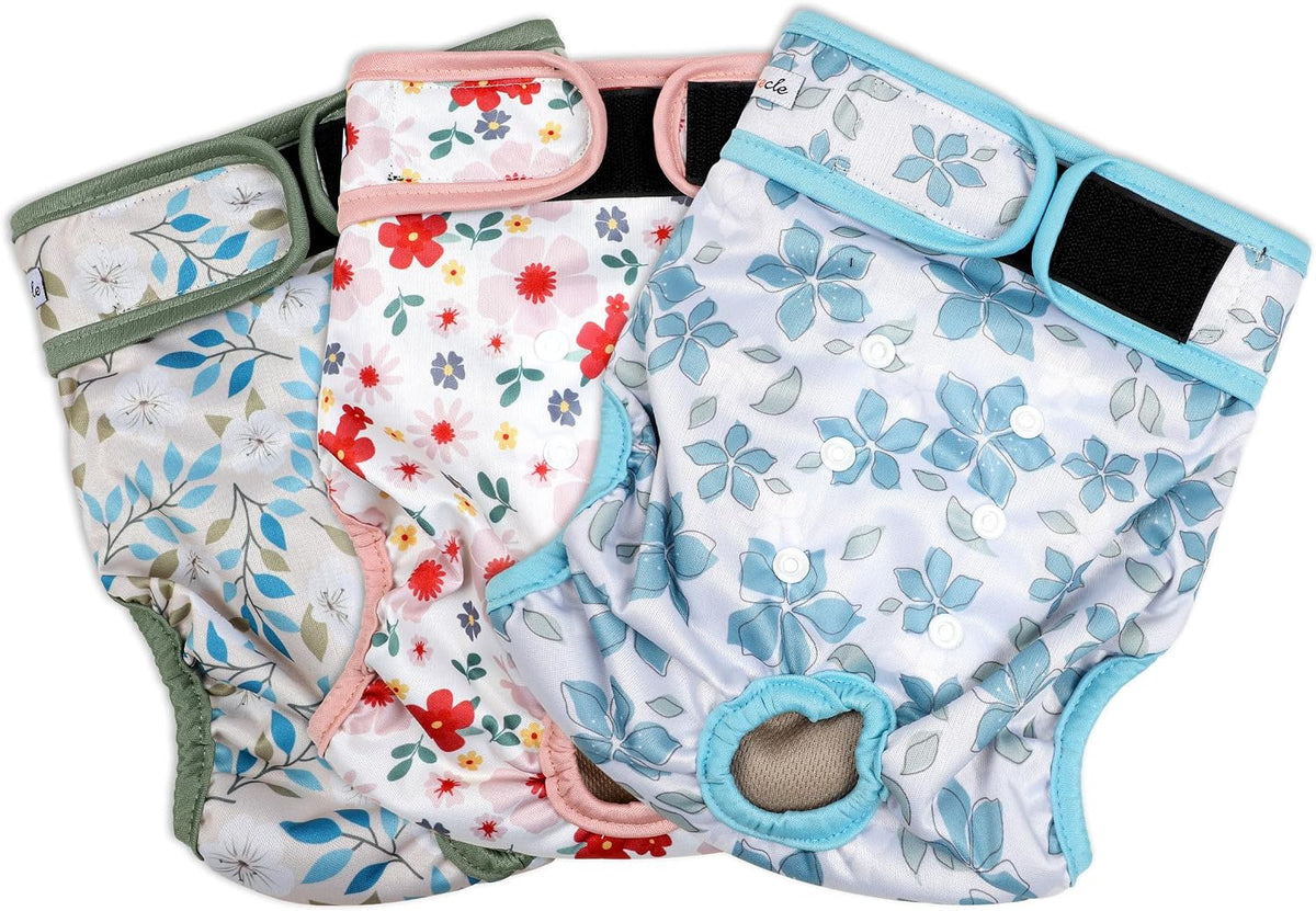 Washable Female Dog Diapers - X-Large(17.5"-27"Waist) / Flower-2 - image 2