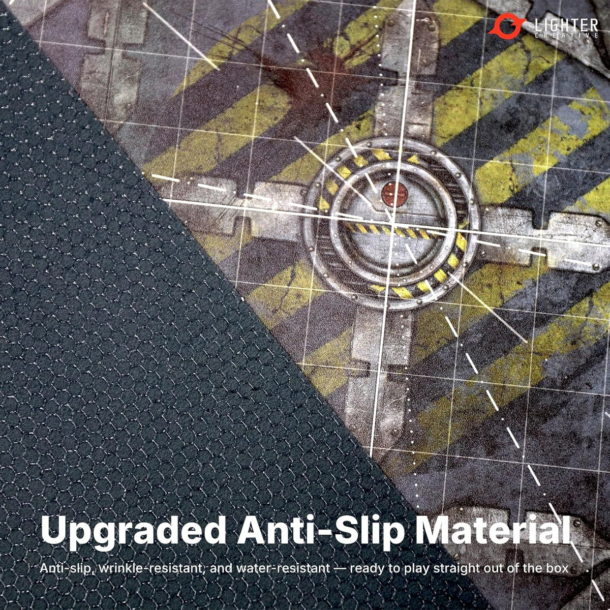 Lighter Creative 44 x 60 gridded WH40K battle mat, Iron Underhive print - view 10