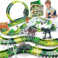 264 PCS Construction Race Tracks for Kids Toys - 360° Dino Race Track