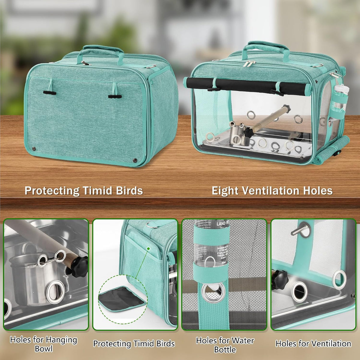 Bird Carrier Airline Approved - Green - image 4