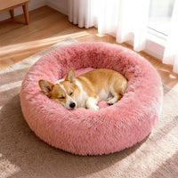 Donut Dog Bed Medium Size Dog, Round Cat Beds for Small Dogs – Essentials for Dogs - Pink / 30"L x 30"W x 8"Th