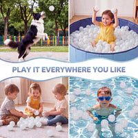 Clear Ball Pit Balls - Crush Proof Plastic Toy Balls for Boys and Girls – Fun for Kids & Family - 100 PACK / Transparent color - image 3