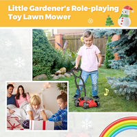 Kids Lawn Mower - Toy Choi's Pretend Play Series Toddler Lawn Mower, Indoor Outdoor Push Gardening Summer Toy Tool Set for Boys & Girls 3,4,5,6,7,8