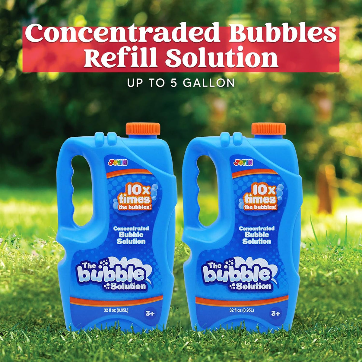 JOYIN 2 Bottles Bubbles Refill Solutions 64 oz - Blue / 64 Ounce - image 3