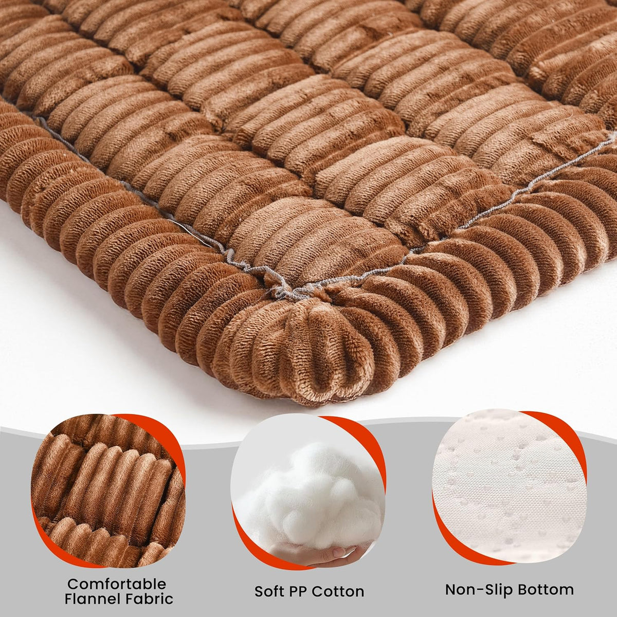Backseat Dog Bed Mat for Car, Non-Slip Dog Bed for Car Back Seat – Essentials for Dogs - Brown / 51.1"L x 23.6"W x 1.5"Th - image 3