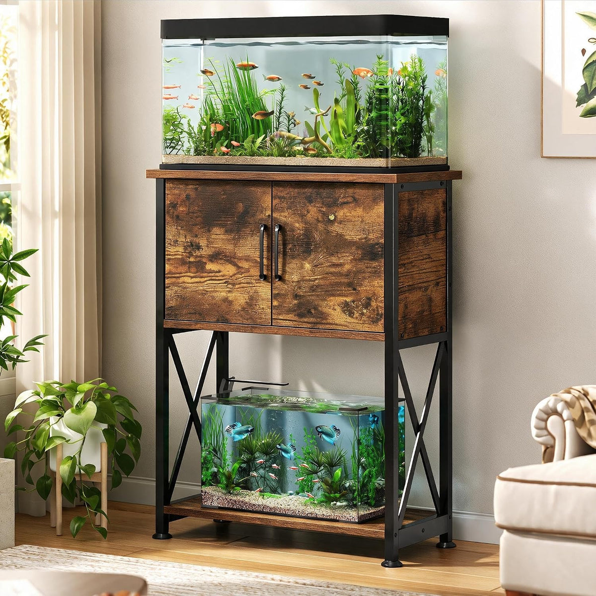 5-10 Gallon Fish Tank Stand - Rustic Brown / 5-10 Gallon - image 2