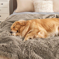 Bedsure Waterproof Dog Blankets for Large Dogs, Fluffy Faux Fur - Light Brown / XXL(60x80") - image 3