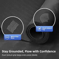Extra Large Yoga Mat - 72"x35", 72"x48", 78"x57" - Wide TPE Exercise Mat for Home, Stretching, Couples & Family Workouts - 6-12mm Thick, Non-Slip & Waterproof - with Carry Bag and Straps