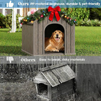 Fancyango Large Dog House for Medium to Large Dogs - Light Grey / 36.2" L × 38" W × 38" H - image 4