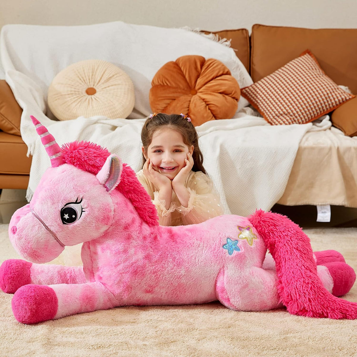 IKASA 43" Giant Unicorn Stuffed Animal, Super Soft - Pink - image 3