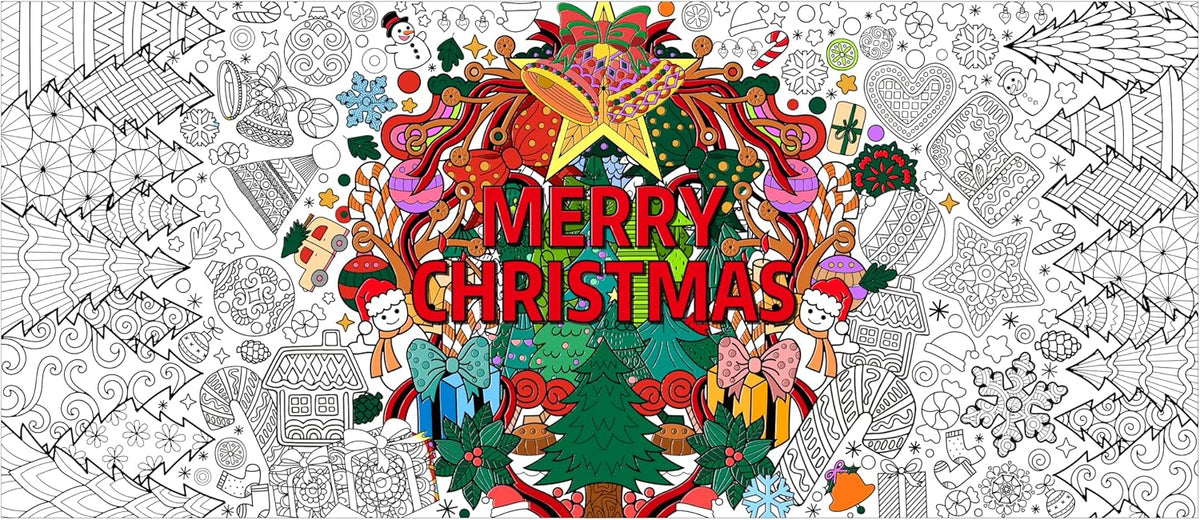 Dvbonike Jumbo Mandala Coloring Poster Giant Flower DIY Drawing Paper - Xmas Mandala
