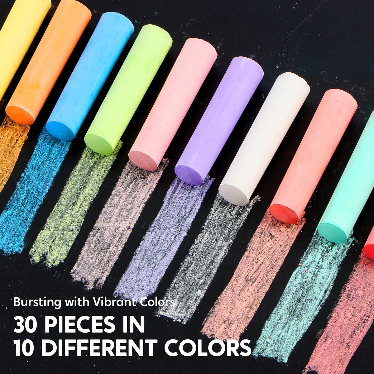 JOYIN 120 PCS Sidewalk Chalks for Kids Giant Box Non-toxic Jumbo - 30 - image 2
