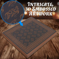 CASEMATIX brown faux leather DM screen with embossed dragon and four folding panels - view 6