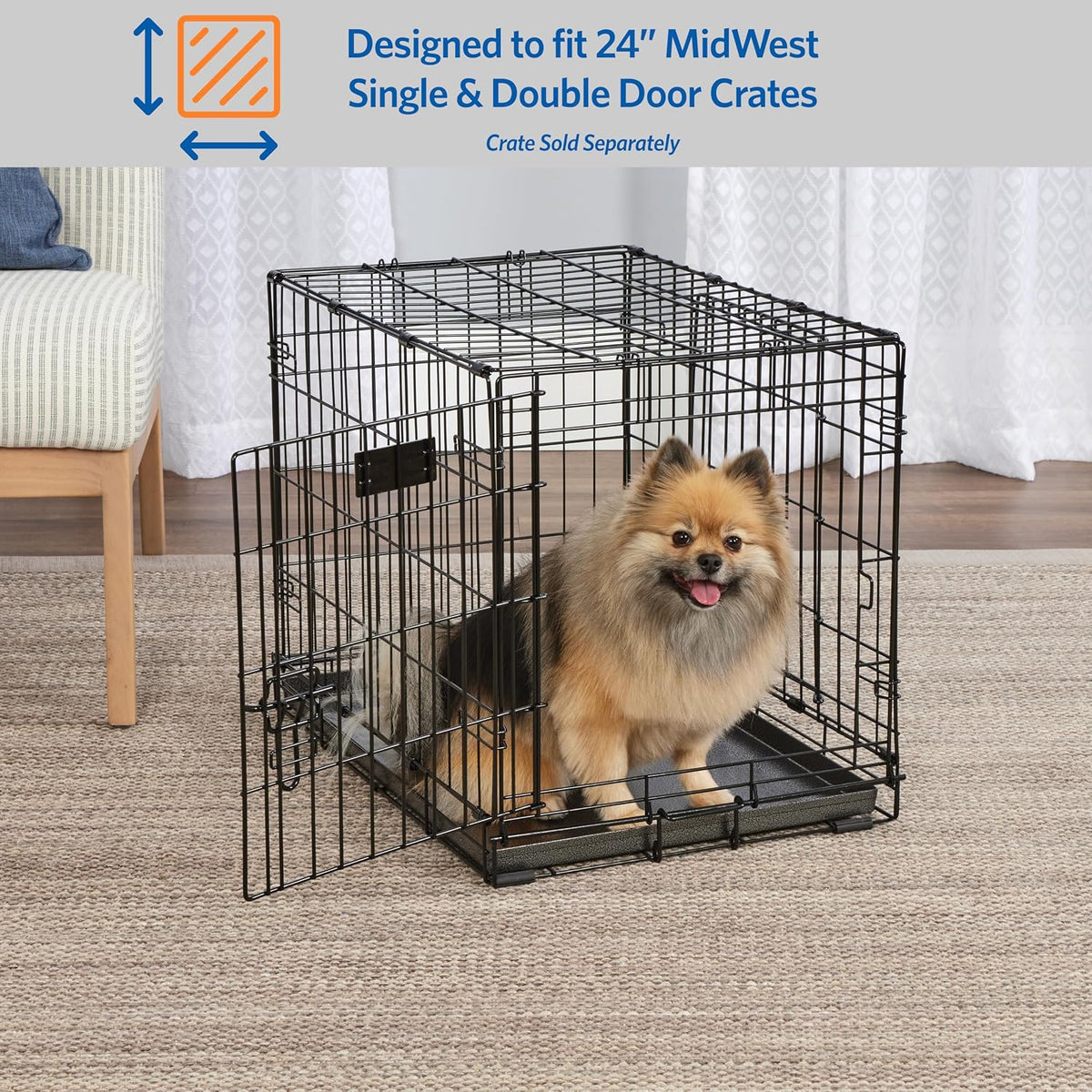 MidWest Homes for Pets Metal Dog Crate Replacement Pan - Sliver / 24 Inch - image 3