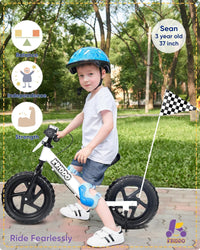 KRIDDO Pro toddler balance bike with hand brake, kickstand and thick tires - view 11