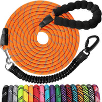 Long Dog Leash 15 FT: Heavy Duty Rope Leashes for Dogs Training - Orange / 100ft*1/3''