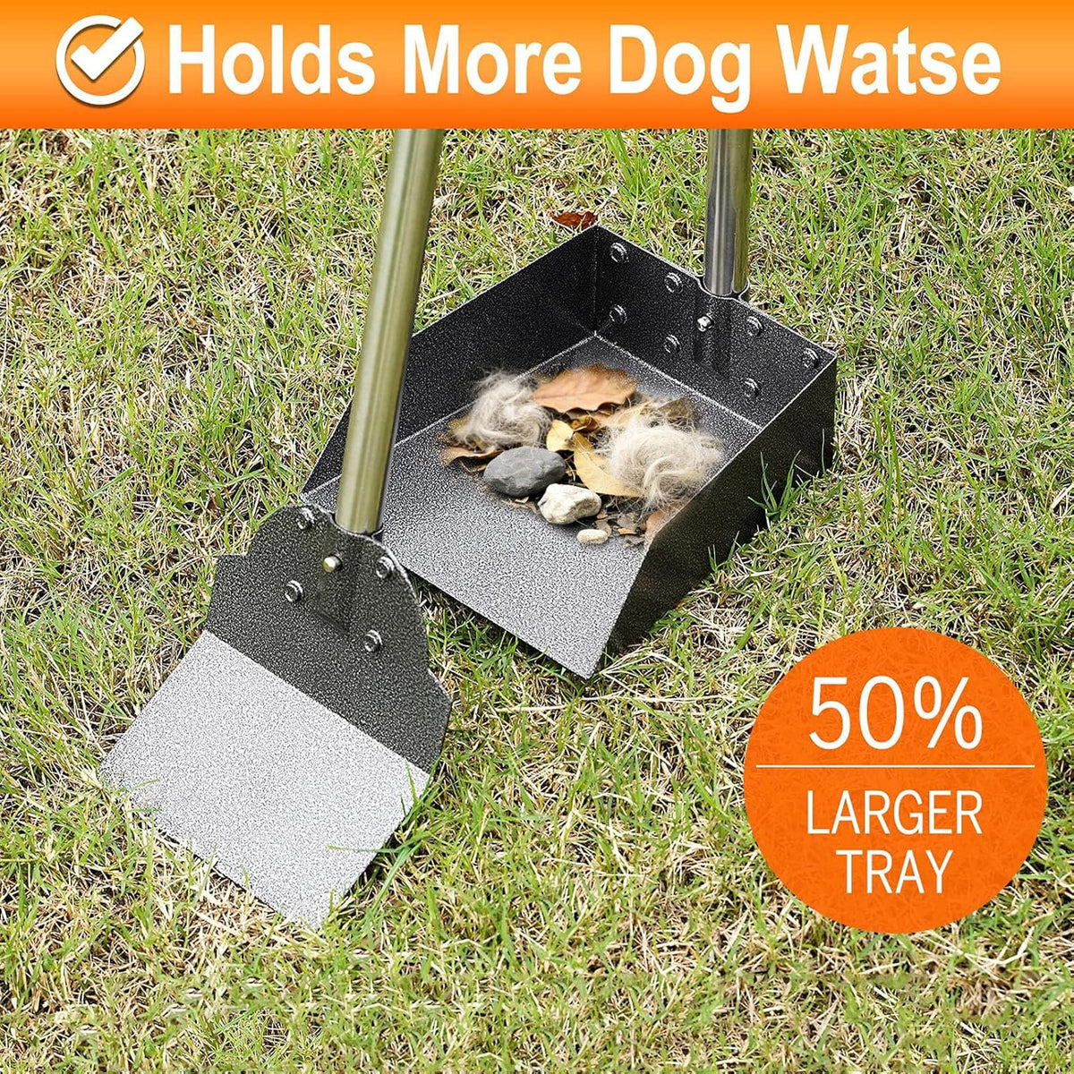Dog Pooper Scooper, Metal Tray & Spade Set, Tray & Spade - Medium - image 3