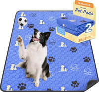 Washable Pee Pads for Dogs, Waterproof - Blue / 36"x41" (Pack of 2)