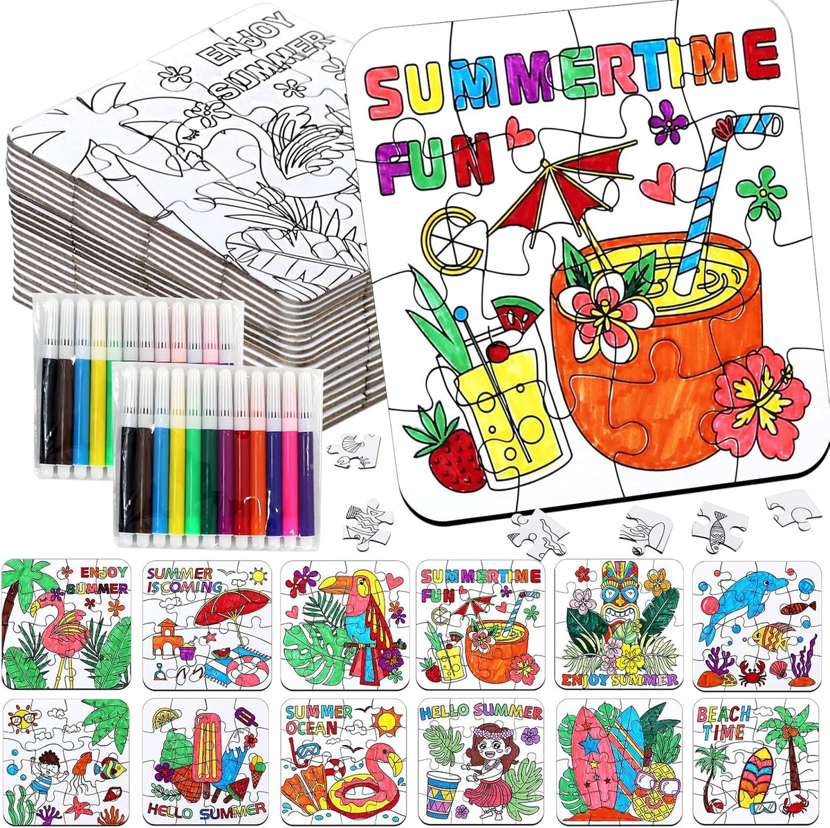 MUOUAKATE Christian Halloween crafts for kids, 24 blank coloring puzzle sets - view 9
