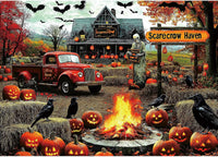 Vintage Paint Hummingbird Flower 500 Piece Puzzles for Adults - Colorful-1000 Piece-halloween Ghost Scarecrow / 27.5" X 19.7"