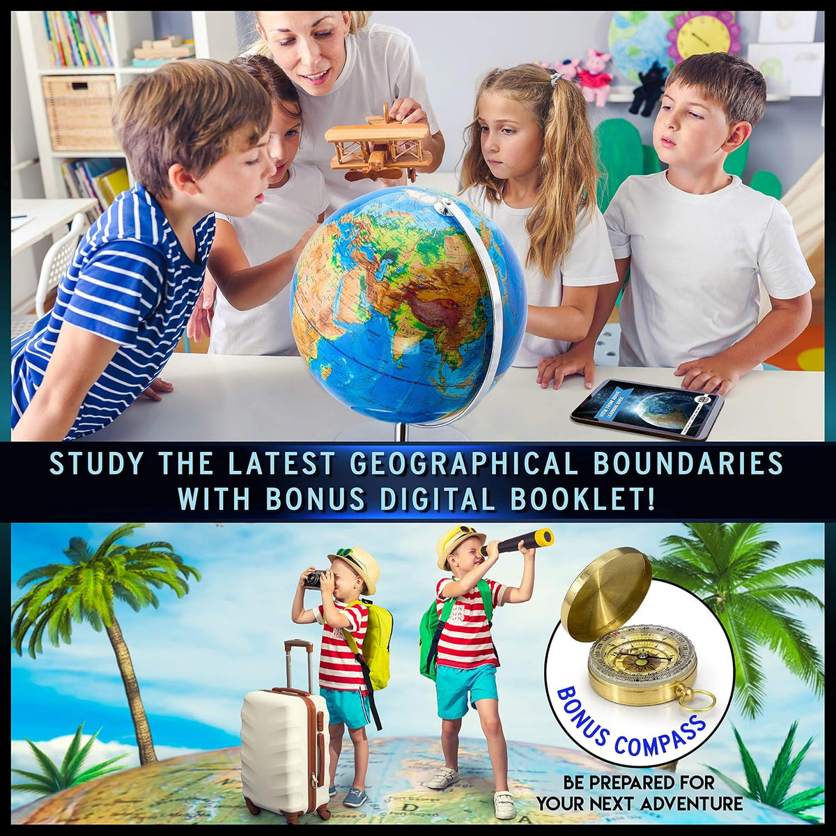 Get Life Basics 13” Illuminated Constellation World Globe for Kids - image 3