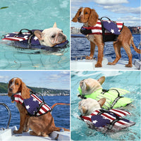 Dog Life Jacket, Cute Wings Adjustable Dog Life Vest with Chin Float and Handle for Swimming - Usa Flag / L (Chest Girth 19.7"-29.5") - image 2