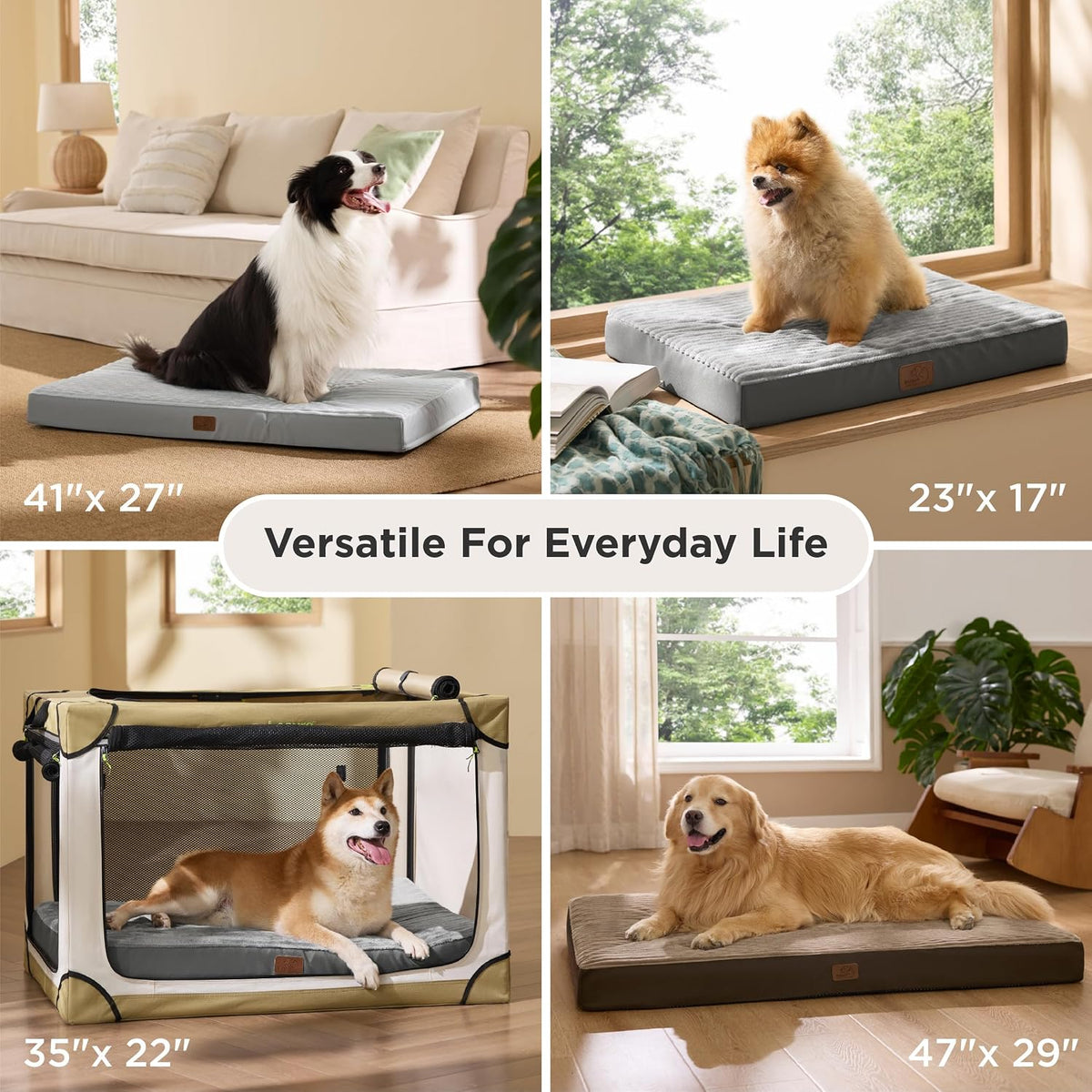 Bedsure ComfyFleece Large Dog Bed for Crate with Washable Cover - 35x22x2.8 / Charcoal Grey - image 4