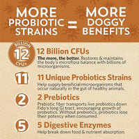 Fidobiotics Good Guts for Big Mutts Probiotic for Dogs, 12 Billion CFUs, 11 Strains, 5 Digestive Enzymes, 2 Prebiotics, Digestive Gut Health for Dogs, Adult & Puppy Probiotics Supplements (20 Days)