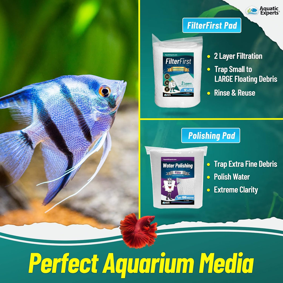 Aquatic Experts Aquarium Polishing Filter Pad - Very Fine – 100 Micron / Aquarium Bundle - image 4