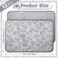 Tegeme 12 Pcs Puppy Blanket for Litter Dog Cat - Gray / 23 x 16 Inch - image 3